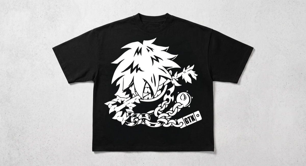 GTK Tee — t-shirt nera oversize con grafica GTK